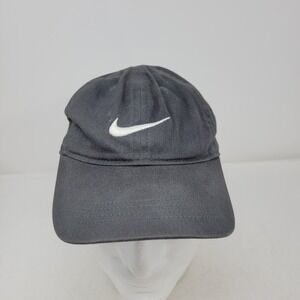 Nike Hat Cap Strap Back Youth Child Gray Cotton Swoosh Athletic Kids Sports